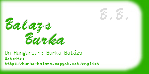 balazs burka business card