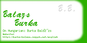 balazs burka business card